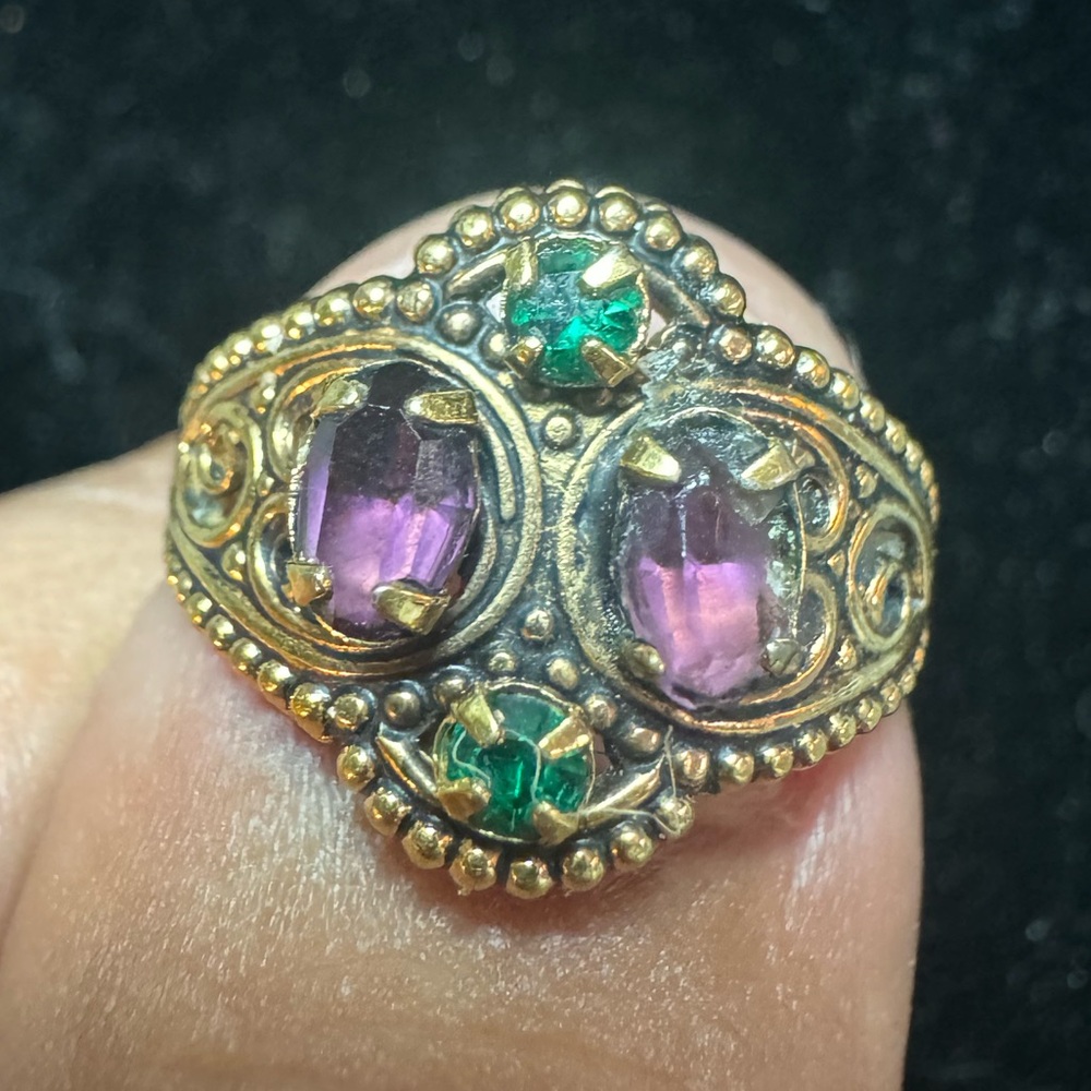 Vintage Amethyst and Peridot Cocktail Ring